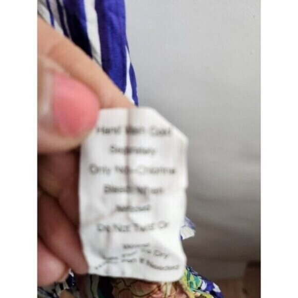 Vintage CAbi Womens Poetry Tunic Top Small Green Floral Silk 3/4 Sleeve BOHO 812 - Picture 10 of 12